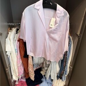Vince, silk top, size small, NWT, color Pale Iris